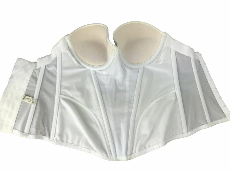 Felina Lencería Corsé Sin Tirantes Sujetador Push Up Bustier Mujer 32C Blanco.  Marfil. Foto 3 de 4