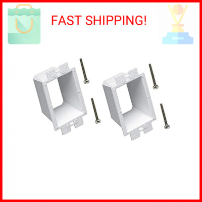 iMBAPrice BE1-2 (1-Gang) Electrical Power Outlet Box Extender - White, 2-Pack