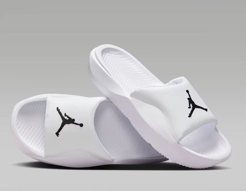 Sandali comodi Jordan nuovi con scatola franchising slides bianco nero