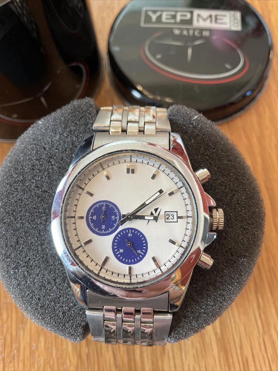 Yepme Mens Chronograph Watch White Silver eBay