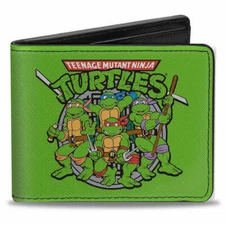 Teenage Mutant Ninja Turtles Vegan Leather Mens Bi-Fold Wallet Official Licensed