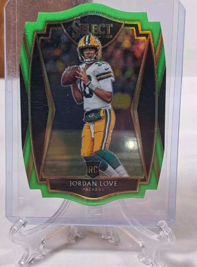 2020 Panini Select Football Neon Green Prizm Die-Cut Rookie Jordan Love #147 RC