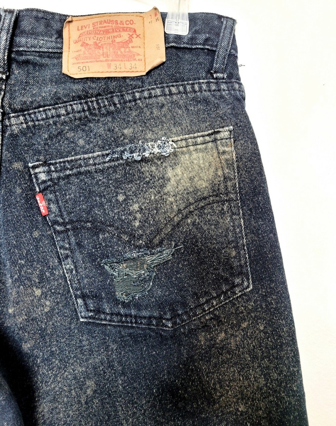 Levi’s 501 Distressed Black High Rise Jean Shorts Siz… Gem