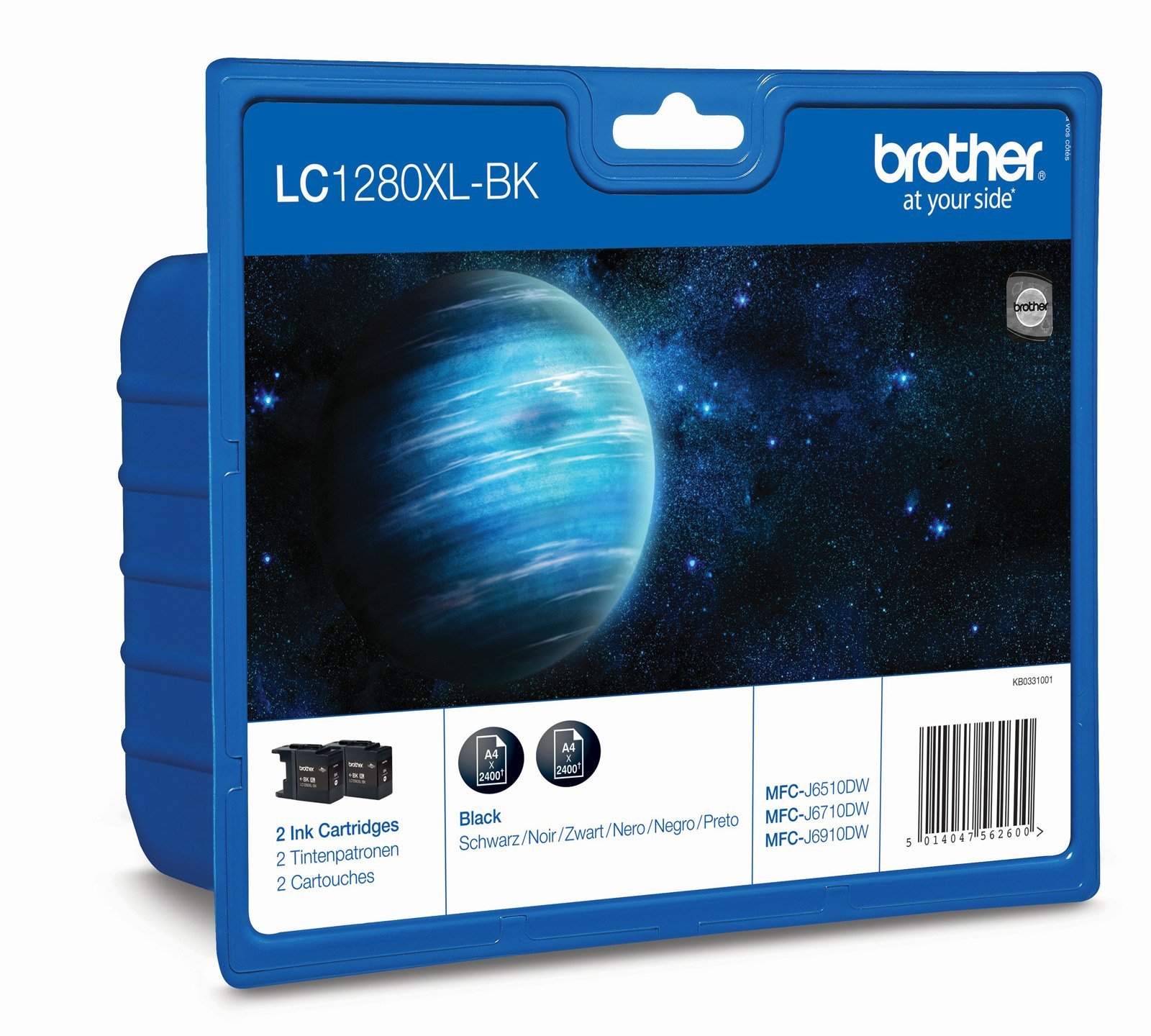 LC1280XLBKBP2 pack 2 cartouches encre noire LC1280XL compatible imprimantes jet d'encre Brother