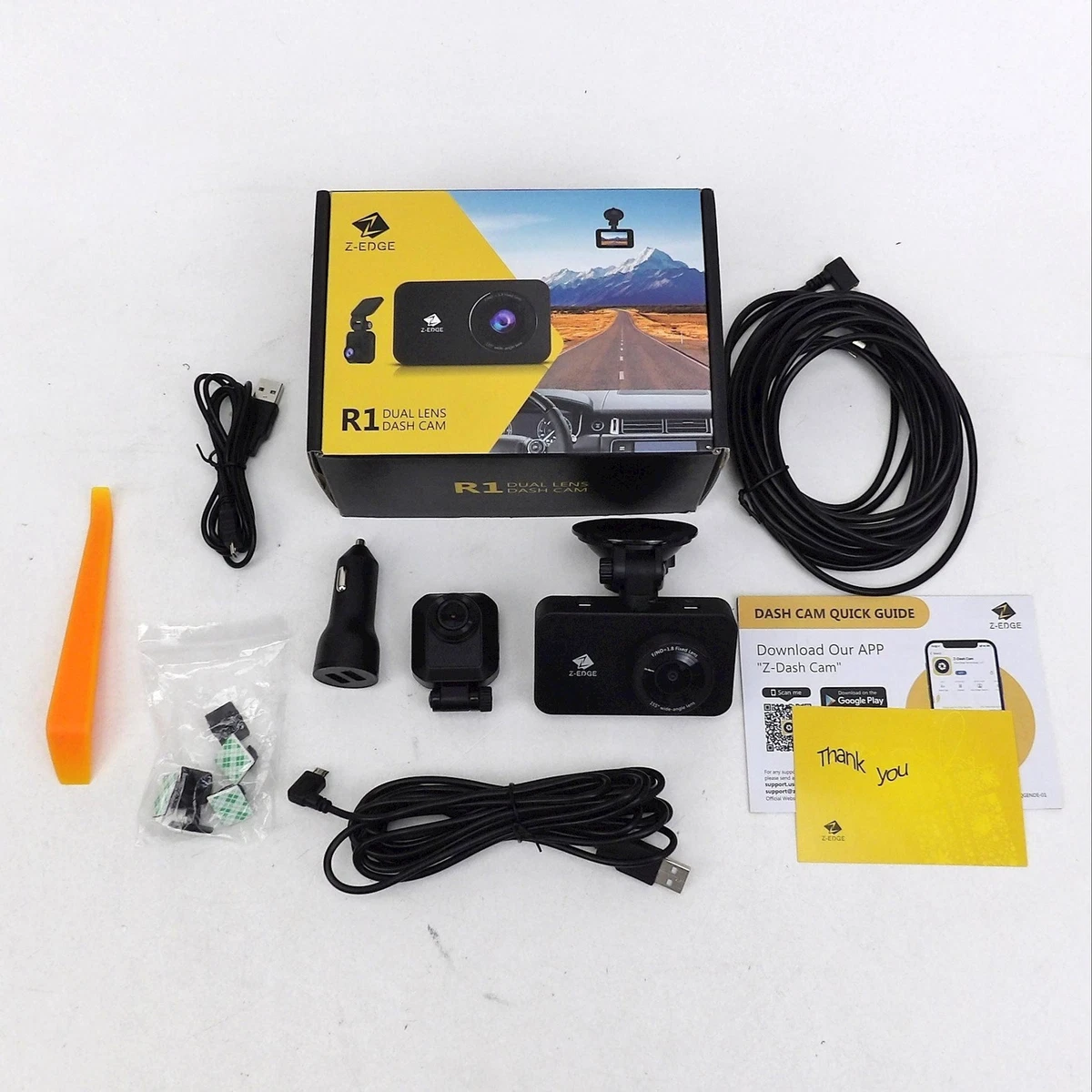 ZEDGE R1 Dual Dash Cam Full HD 1920x1080 Builtin WiFi, 46 OFF