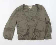 Witchery Womens Green Jacket Size 8 Zip