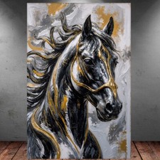 LEINWAND BILDER XXL ABSTRAKT GRAFFITI PFERD MUSTANG WESTERN WAND POSTER 1137
