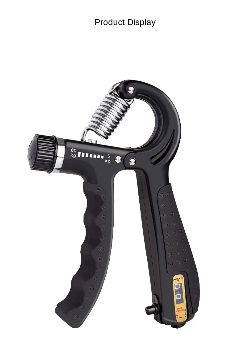 Adjustable Black/Gray Hand Grip (10kg - 40kg) Finger Excerciser, Hand  Gripper