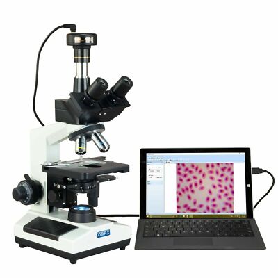 OMAX 40X-2500X Phasenkontrast LED Trinokular Biologisches Mikroskop + 9MP Kamera