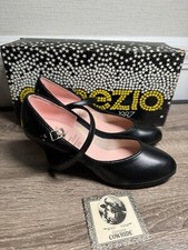 NOS NEW NIB CAPEZIO TAP DANCE SHOES Vintage Child Black Heel 4 M 650