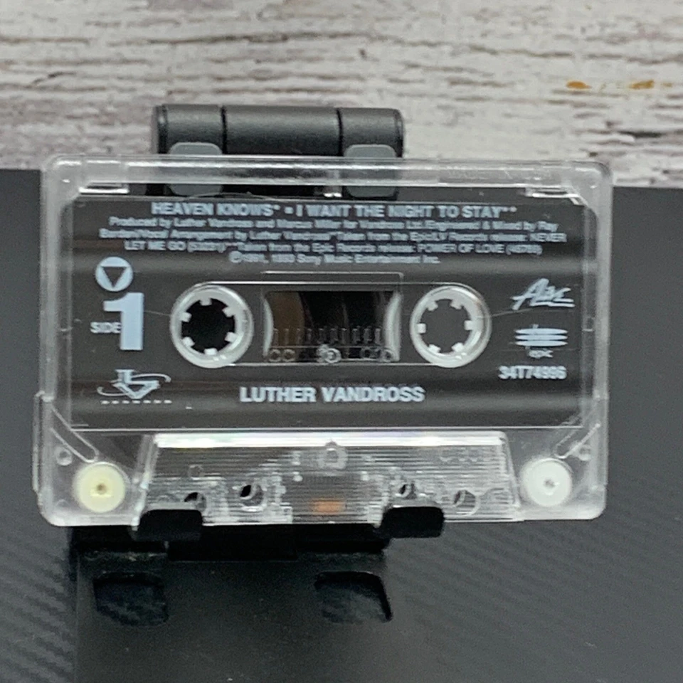 Luther Vandross - Heaven Knows Remix [Cassette Tape 1993 Single] Epic Records Foto 4 de 4