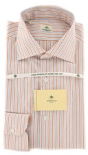 Luigi Borrelli Orange Striped Cotton Shirt - Extra Slim - LB1763 