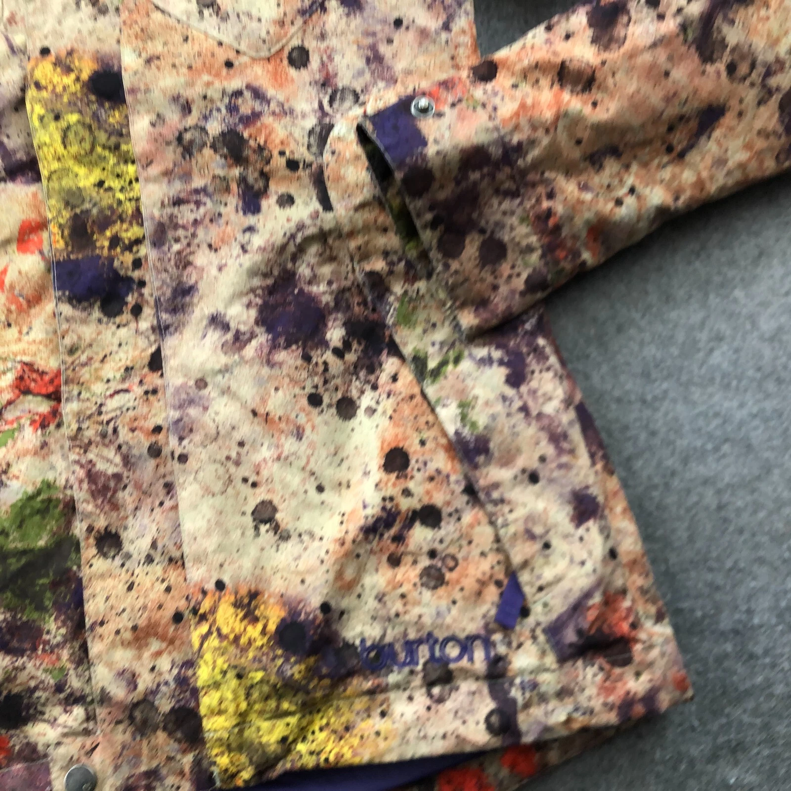 burton paint splatter dryride hooded cool flavors jacket