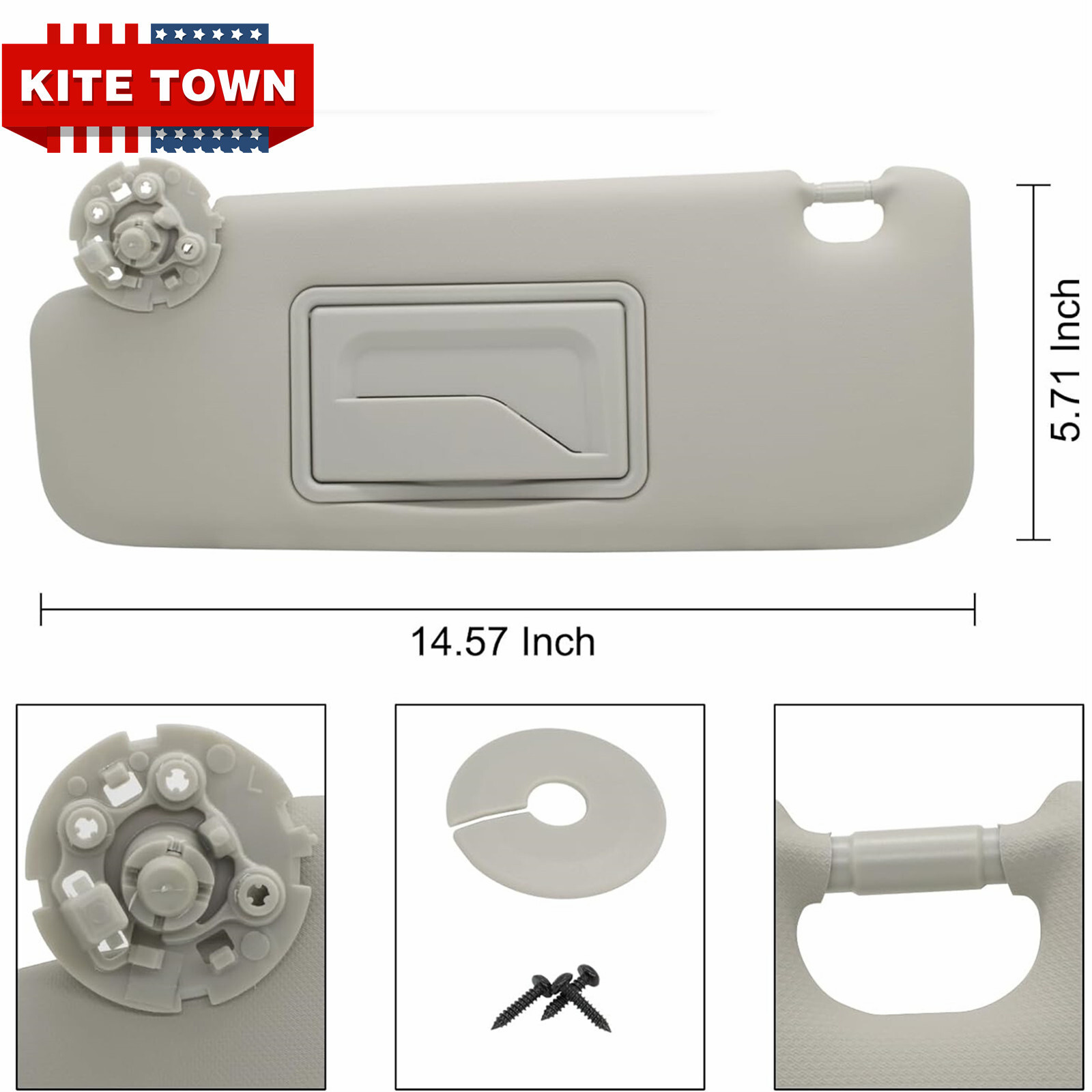 Sun Visor With Mirror Gray Left Driver Side LH for CHEVROLET CRUZE 2011