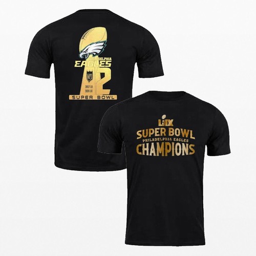 2024-25 Philadelphia Football Super LIX Champions Cup T-Shirt Full Size S-4XL - Picture 12 of 15