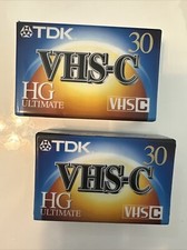TDK TC-30 HG Ultimate VHS-C Blank Tapes - 2 Tapes BRAND NEW SEALED 