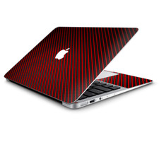 Skin Wrap for Macbook Air 11 inch red black carbon fiber weave graphite