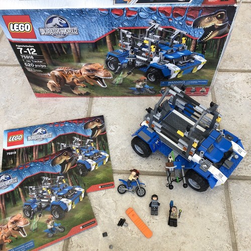 Lego 75918 Jurassic World T Rex Tracker Used w/Manual Box Mini figures - NO Dino