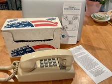 NOS, CORTELCO ASH WALL TELEPHONE 255444 PUSH BUTTON NIB HEARING AID COMPATIBLE
