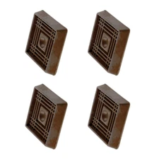 4-Pack 2'' Brown Square Smooth Rubber Floor Protector Furniture Cups Carpet Hard