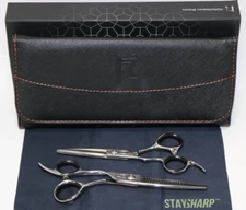 Hattori Hanzo Shears Set HH-2 5.0 Kae Waza & HH-2T 6.0 Hiramei Texturizer Case