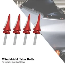 4x Impaler Spike Windshield Red Wind Screen Bolt Kit Fits For Harley Road Glide