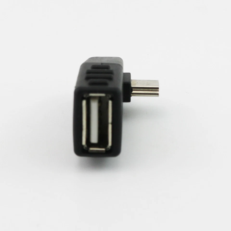 Mini USB 5-Pin B Male Left Angled 90°to USB 2.0 Type A Female OTG Host Adapter - Image 3 of 4