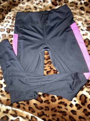 Danskin Now Drimore Blk Stretchy Straight Leg Pullup Pants Size S