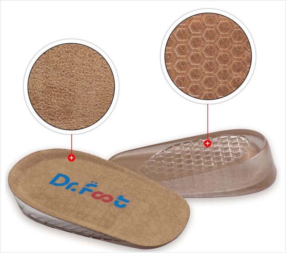 Dr. Foot's Height Increase Insoles Heel Cushion Inserts Heel Lift