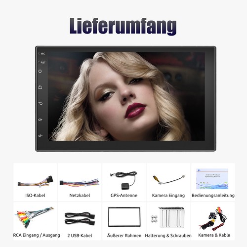 ESSGOO 7" Autoradio 2 DIN Android 11 Apple Carplay 2+32G GPS Nav FM WIFI Kamera - Bild 12 von 12