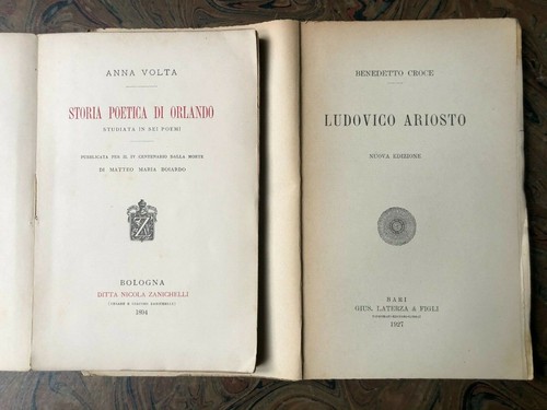 Einmal A.Geschichte Poetik Von Orlando + Kreuz B.Ariosto. 1894-1927 - 第 2/3 張圖片