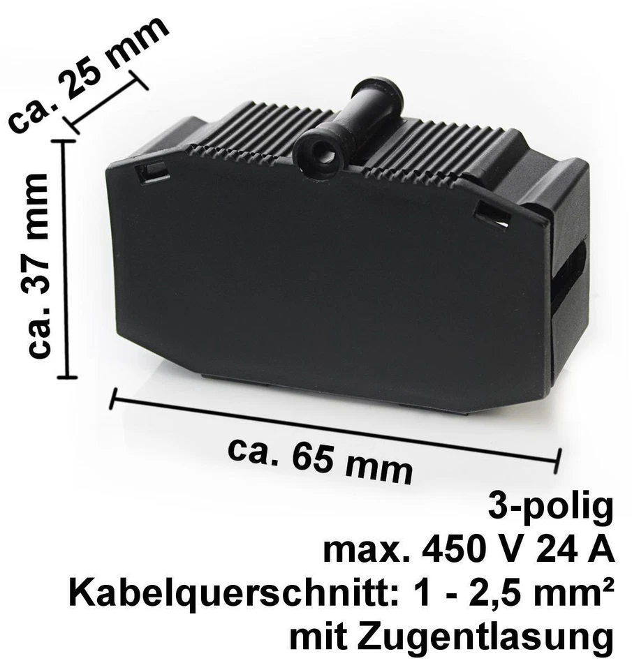Verteilerdose 3 polig Kabelverbinder Dosenmuffe Verbindungsbox Connecotor Form - Bild 2 von 3