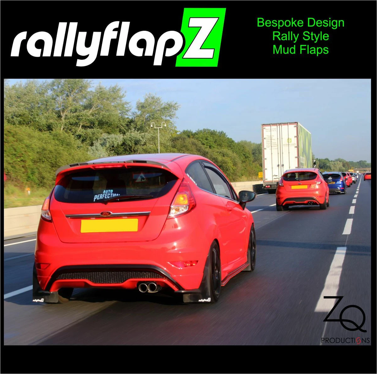 rallyflapZ Mud Flaps FITS Ford Fiesta Mk7 7.5 ST180 Black 4mm PVC