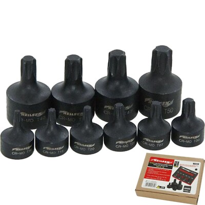 Neilsen Low Profile Stubby Short Impact Star Bit Steckschlüsselsatz T10 - T50 9tlg