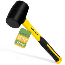 BLOSTM Heavy Duty Rubber Mallet Hammer 16oz Building Camping Pegs Paving Slabs