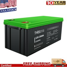 LiFePO4 Lithium Battery 12V 100Ah 200Ah 15Ah Deep Cycle for Solar Off-grid lot