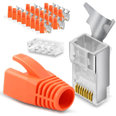 20x Netzwerkstecker CAT 7 6A RJ45 LAN Netzwerk Crimp ...