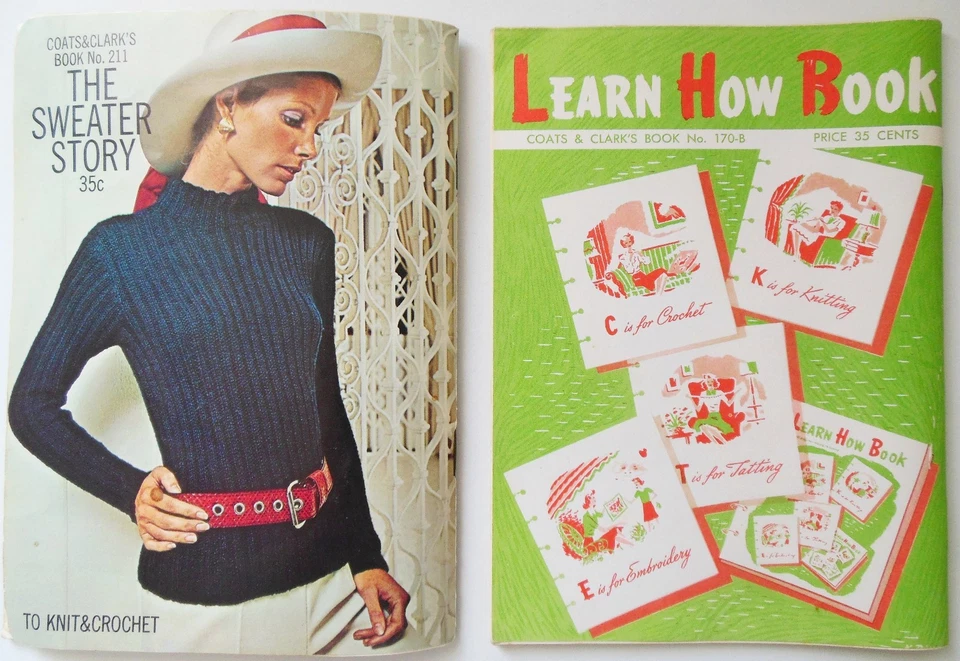 COATS & CLARK'S BOOK # 211 THE SWEATER STORY 1971 & # 170-B LEARN HOW BOOK - Image 2 of 4
