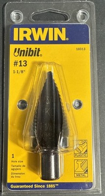 2003 VINTAGE 10313 IRWIN UNIBIT #13 STEP DRILL BIT 1-1/8  HSS 1/2  SHANK USA