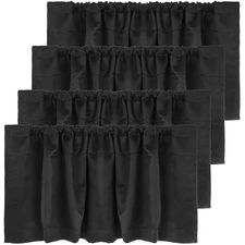 4 Panels Blackout Curtain Valances, Small Blackout Valence Topper of Curtain ...
