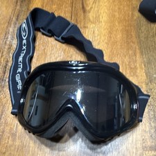 Extreme Gravity Ski Goggles Black Frame, Smoke Tinted Lens, Adjustable, UV
