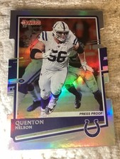 2020 Panini Donruss Press Proof Silver Die-Cut /75 Quenton Nelson #123 Colts