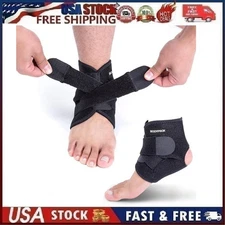 Bodyprox Ankle Support Brace, Breathable Neoprene Sleeve, Adjustable Wrap! 1 Pk