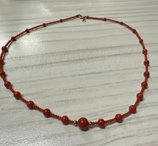 K18 Red Coral Necklace
