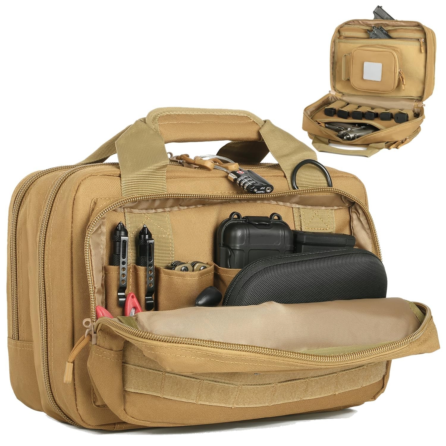 Case Bag Upgraded Compact | Tactical 3x Pistol Bag Firearm S