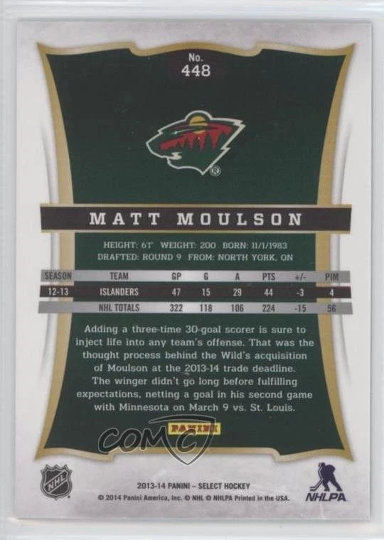 2013 Panini Rookie Anthology Select Update Spring Expo Cracked Ice Matt Moulson - Image 2 of 2