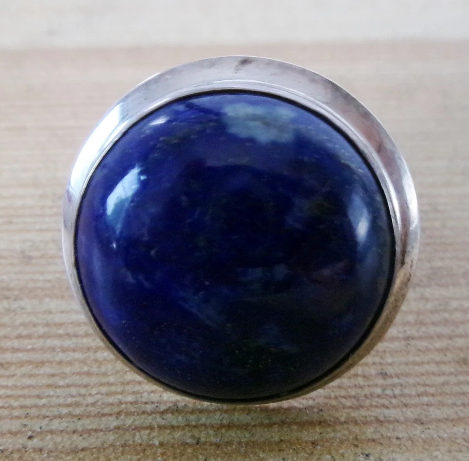 Anillo de lapislázuli antiguo de plata de ley y calidad grado A de alta calidad Foto 2 de 4