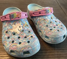 Crocs Lisa Frank Unicorn Blue Classic Clogs Junior Size 4 Women s Size 6