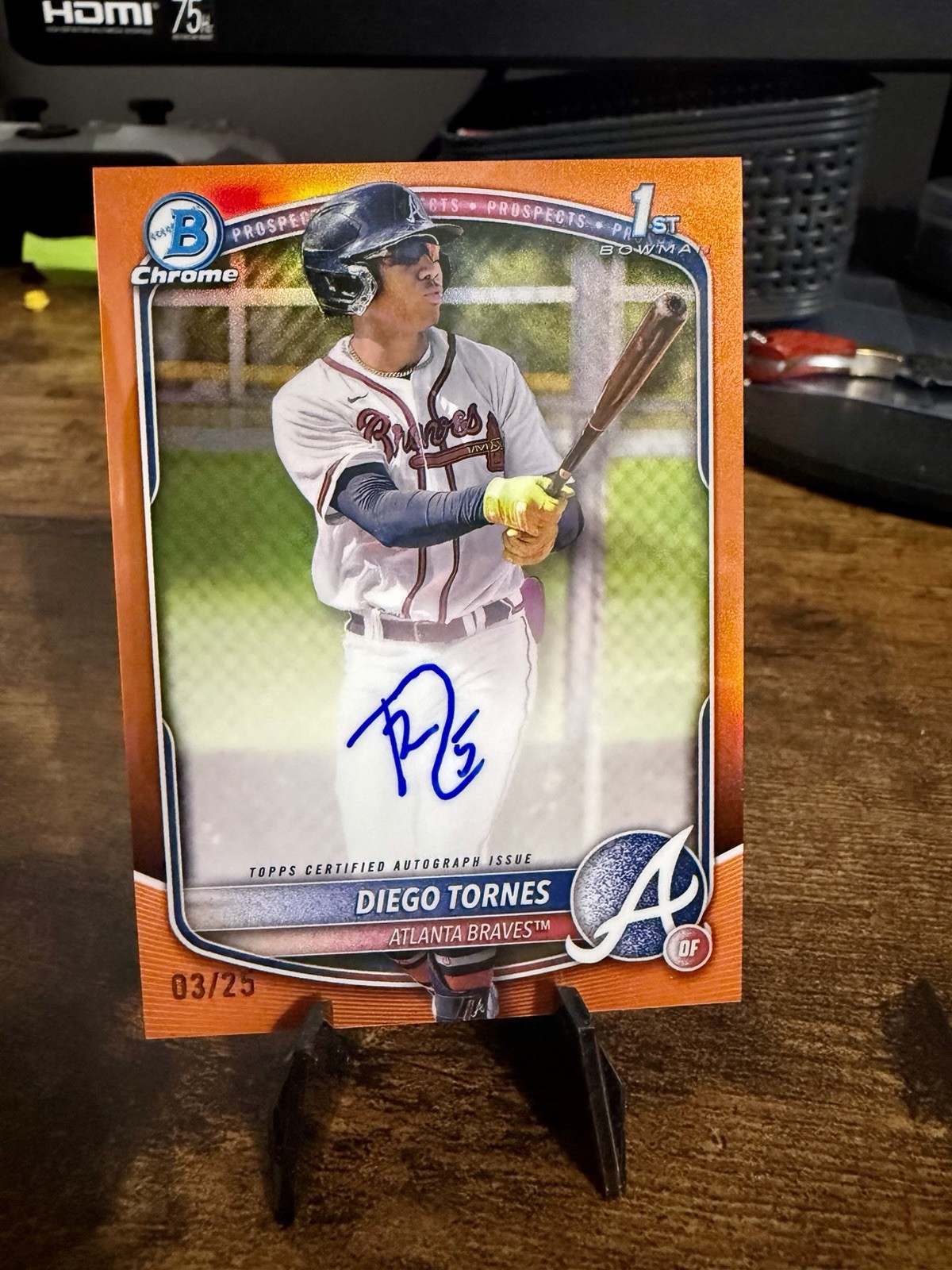 2025 Bowman Chrome Prospects Auto - Diego Tornes #CPA-DT Orange Refractor /25