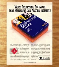 Professional Write Word Processor Software- Video Game Print Ads Poster Art 1989